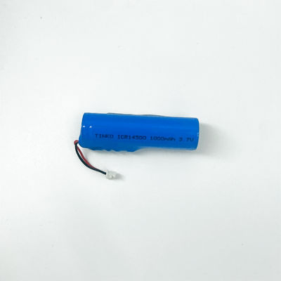 좋은 가격 14500 리온 이온 재충전 배터리 1000mAh 와이어 및 커넥터 3.7V 온라인으로